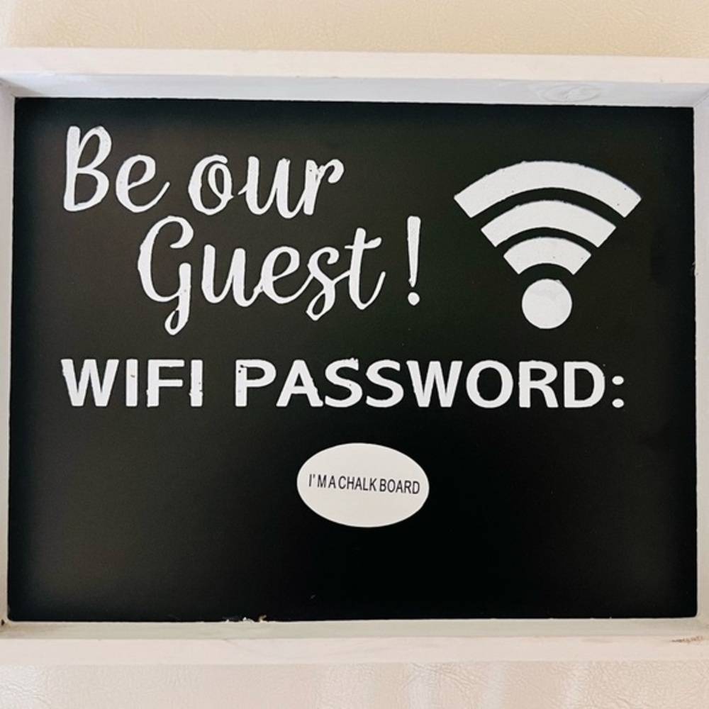WiFi‎ password wall sign whitewash 9in x 7in NWT